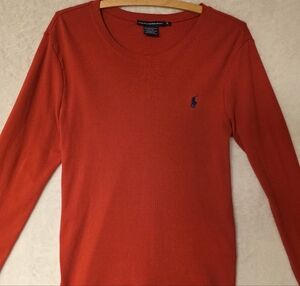 Polo by Ralph Lauren Women's Vibrant Red Crew Neck Sweater 100% Cotton Size XL